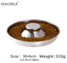 Stainless Steel Dog Slow Feeder Bowl AntiGulp Feeding  Water Dish For Puppies And Pets 3