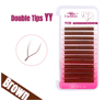 FADVAN YY Shape Faux Mink Premade Volume Lashes For Fox Eyes Black And Brown 2