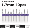 TOOLEYE Micro PCB Drill Bit Set  10pcs Precision CNC Drills 013175mm 18 Shank 14