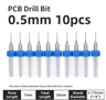 TOOLEYE Micro PCB Drill Bit Set  10pcs Precision CNC Drills 013175mm 18 Shank 26