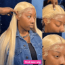 250 Density Blonde 613 Straight Brazilian Human Hair Lace Front Wig 13x6 HD 2