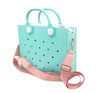 EVA Waterproof Tote Shoulder Bag For Women Large Casual Beach Handbag With Charm Holes 1