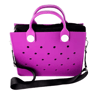 EVA Waterproof Tote Shoulder Bag For Women Large Casual Beach Handbag With Charm Holes 4