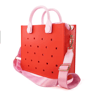 EVA Waterproof Tote Shoulder Bag For Women Large Casual Beach Handbag With Charm Holes 6