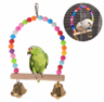 Wooden Parrot Swing  Climbing Toy With Bells  Hanging Ladder Playstand Hammock 3