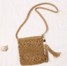 Solara HalfMoon Straw Crossbody Bag  Handmade Summer Rattan Handbag 1