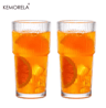 KEMORELA Ribbed Glass Tumbler Set 590 Ml Large Capacity Glasses For Iced Coffee Juice And Cocktails 1
