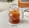 INS Style Transparent Glass Coffee Mug Heat Resistant Ripple Tumbler For Cocktails And Beverages 1  16