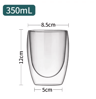 ThermoClear Double Wall Glass Coffee Cup HeatResistant Drinkware Set 2