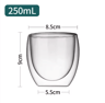 ThermoClear Double Wall Glass Coffee Cup HeatResistant Drinkware Set 3