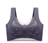 Plus Size Lace Ice Silk AntiSag Seamless Padded Vest Bra 6