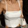Backless Lace Up Spaghetti Strap Crop Top For Party And Street Style 2