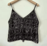 Puloru Sequin Beaded Flower Camisole  Open Back Chic Summer Top 0