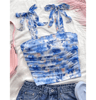 Pink Tie Shoulder Ruched Crop Top  Backless Y2K Streetwear Cami For Women 2