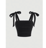 Pink Tie Shoulder Ruched Crop Top  Backless Y2K Streetwear Cami For Women 7
