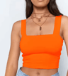 Square Neck Backless Summer Crop Top  Casual Off Shoulder Cami For Women 2