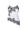 Combhasaki Satin Lace Trim Asymmetrical Cami  Flowy High Low Silk Layering Top 4