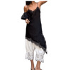 Combhasaki Satin Lace Trim Asymmetrical Cami  Flowy High Low Silk Layering Top 13