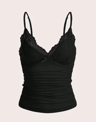 Contrast Lace Bow Front Crop Cami Y2K Backless Grunge Punk Top For Women 2