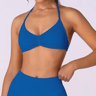 Strappy Halter High Support Sports Bra Seamless Scrunch Yoga Crop Top For Women 10