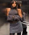 Trendix 2 Piece Knit Tank Top Set High Neck Vest And Long Sleeve Shawl Outfit 2