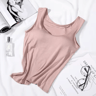 Womens Tank Top With Built In Bra Padded Slim Fit Summer Vest 2