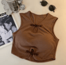 Vintage Corset Crop Top Sleeveless Button Camisole With BuiltIn Bra 8