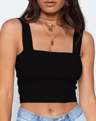 Womens Square Neck Crop Top Backless Off Shoulder Summer Tank 1