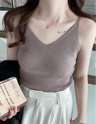 Korean Style V Neck Knit Cami Elastic Suspender Summer Tank 2