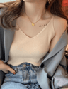 Korean Style V Neck Knit Cami Elastic Suspender Summer Tank 5