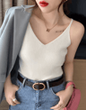 Korean Style V Neck Knit Cami Elastic Suspender Summer Tank 6