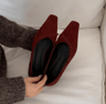 SUOJIALUN Women Square Toe Pumps  Elegant Low Heel SlipOn Office Shoes 11