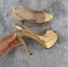 14CM Platform Gladiator High Heel Sandals  Sexy Open Toe Party  Wedding Shoes 3