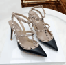 2025 Luxury Punk Rivet Pointed Toe Stiletto Gladiator Sandals 21