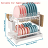 2 Tier Large Stainless Steel Dish Drying Rack With Drainboard Kitchen Counter Dish  Cup Drainer 3