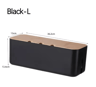 Bamboo Lid Cable Management Box For Desk And Power Strip Organization 1