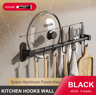 NoDrill Wall Mounted Kitchen Hook Rack With Storage Rail Organizer 5