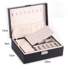 DoubleLayer Wooden Jewelry Box With PU Leather Organizer  Ring Storage 3