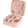 6 Piece Mini Jewelry Box Set In Pink Synthetic Leather For Travel And Daily Storage 2