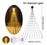 Pentagram Star Waterfall String Lights Waterproof LED Christmas Fairy Lights 1