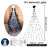 Pentagram Star Waterfall String Lights Waterproof LED Christmas Fairy Lights 4
