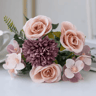 VintageBloom Silk Rose Bouquet  Retro Peony  Hydrangea Artificial Bridal Flower Arrangement 5