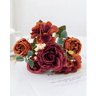 VintageBloom Silk Rose Bouquet  Retro Peony  Hydrangea Artificial Bridal Flower Arrangement 9