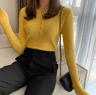 Womens Knitted Button ONeck Sweater  Slim Fit Striped Pullover 2