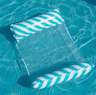 Foldable Striped Inflatable Pool Lounge Chair With Net Backrest 2