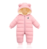 2025 Plush Hooded Baby Snowsuit  Cartoon Fleece Winter Romper For Infants 1