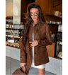 Womens Dark Brown Suede Coat  Single Breasted High Street Autumn Jacket 1