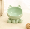 Elevated Tilted Ceramic Cat Bowl  Cute Ergonomic Food  Water Dish 1
