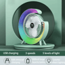 Portable USB Desk Fan With 180 Rotation  Colorful LED Light 2