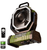 20000mAh Battery Operated Portable Camping Fan With LED Light  Rechargeable Desk  Outdoor Fan 1